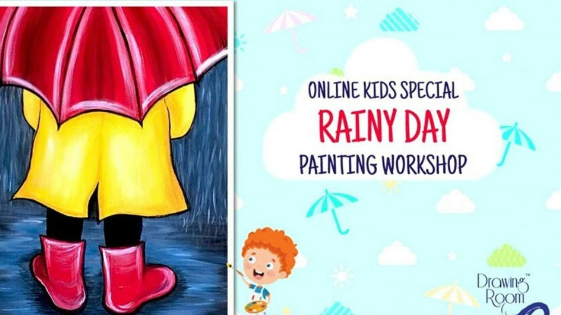 Rainy day - rainyday drawing for kids with oil pastel colour 🔶♢🔶EVER  ART🔶♢🔶 - YouTube