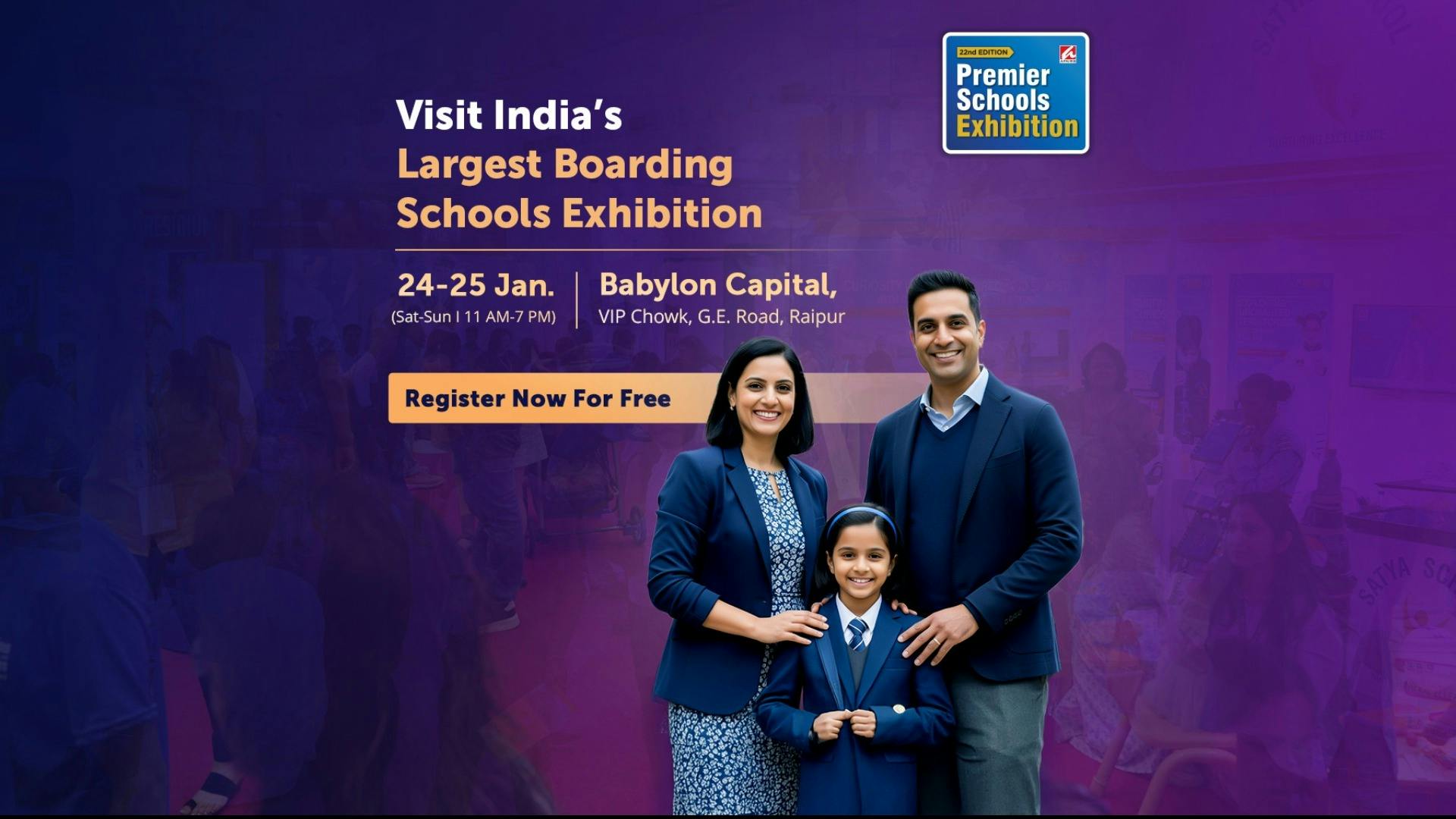 Premier Schools Exhibition Raipur Tickets by Afairs Exhibition Media Pvt.  Ltd, Saturday, January 24, 2026, Raipur Event