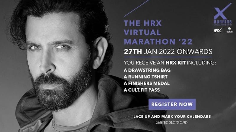 THE HRX VIRTUAL MARATHON 2022 Tickets by The HRX Brand By Hrithik Roshan,  Thursday, January 27, 2022, Online Event