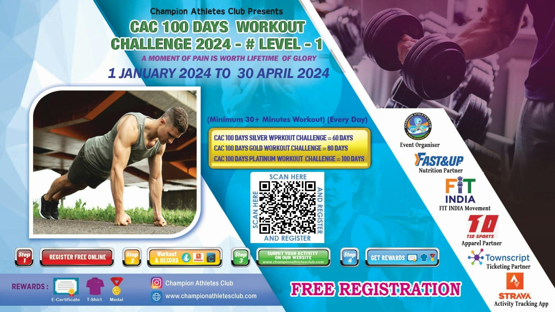 Free 100 discount day workout challenge