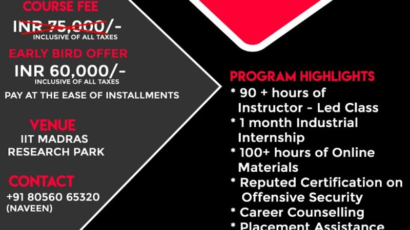 Cyber Security Certification Course Tickets By 3g Irps Iit Madras